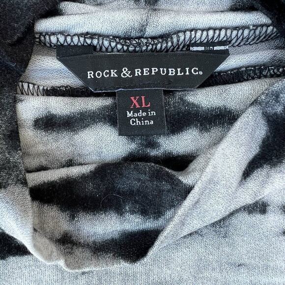 ROCK & REPUBLIC tie-dye, turtleneck, women's size XL - Picture 5 of 6